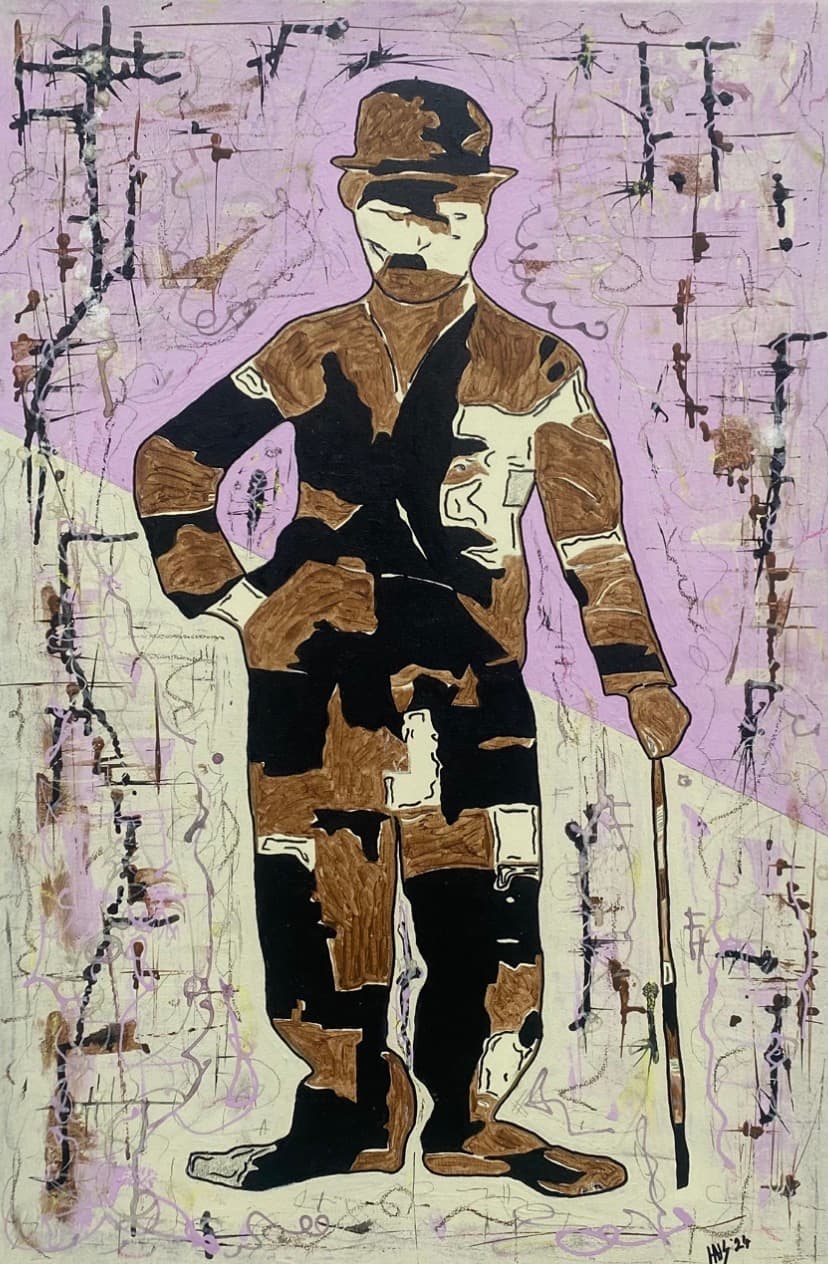 Charlie 2 — Acrylic and ink on canvas, original painting by South African artist Hans Rooseboom