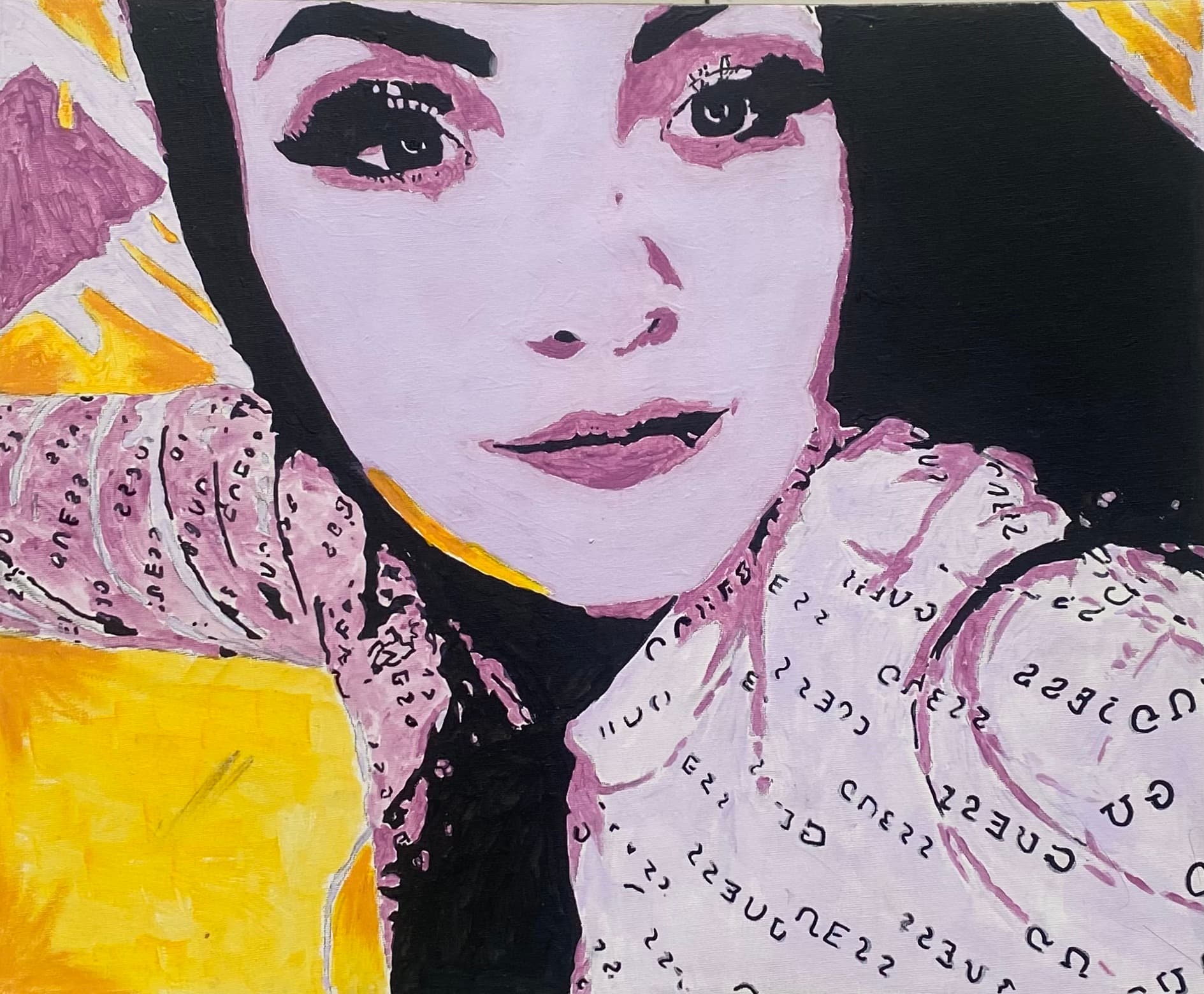 Guess girl — Acrylic on canvas, original painting by South African artist Hans Rooseboom