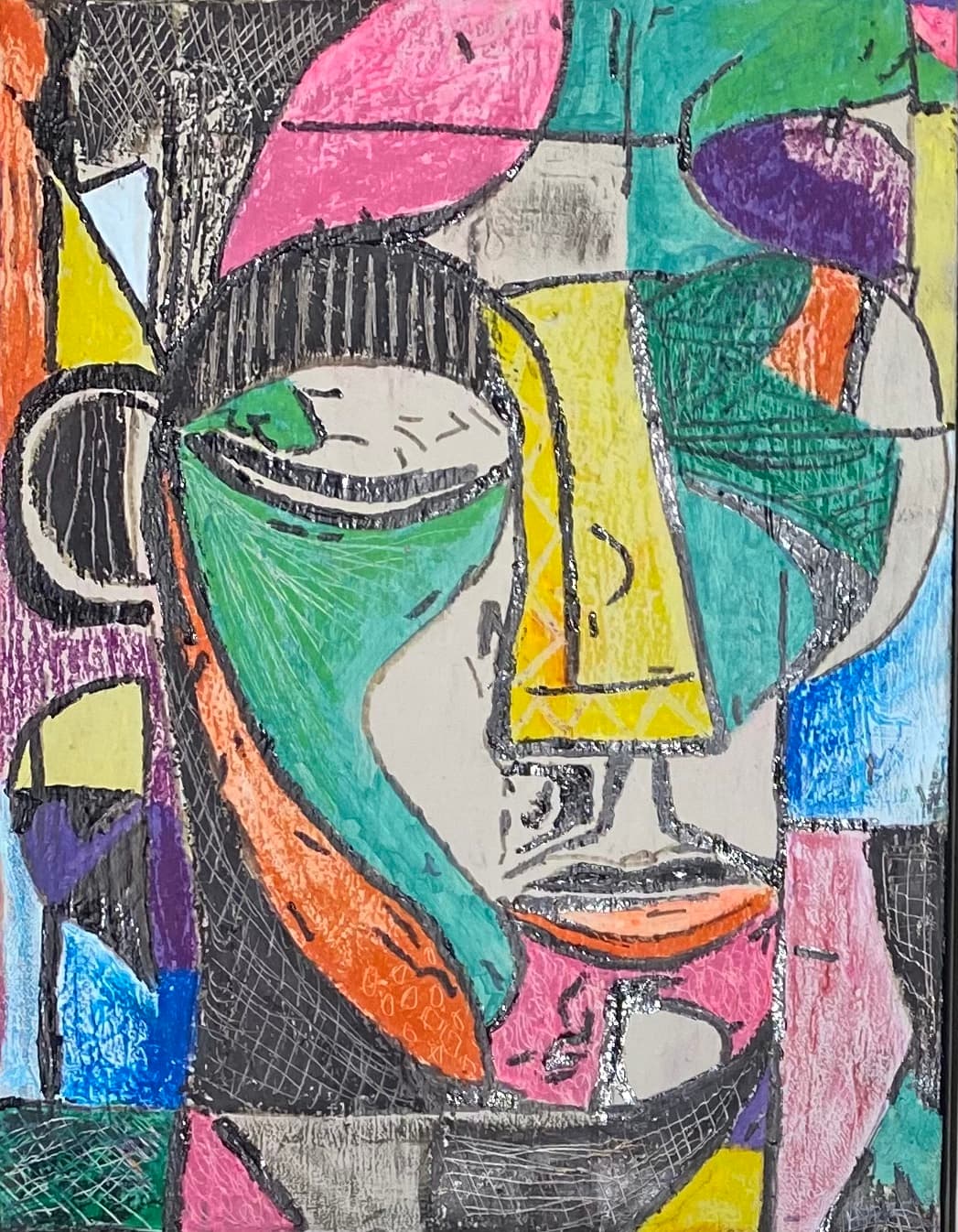 Rio — Acrylic and oil pastels on Canvas, original painting by South African artist Hans Rooseboom