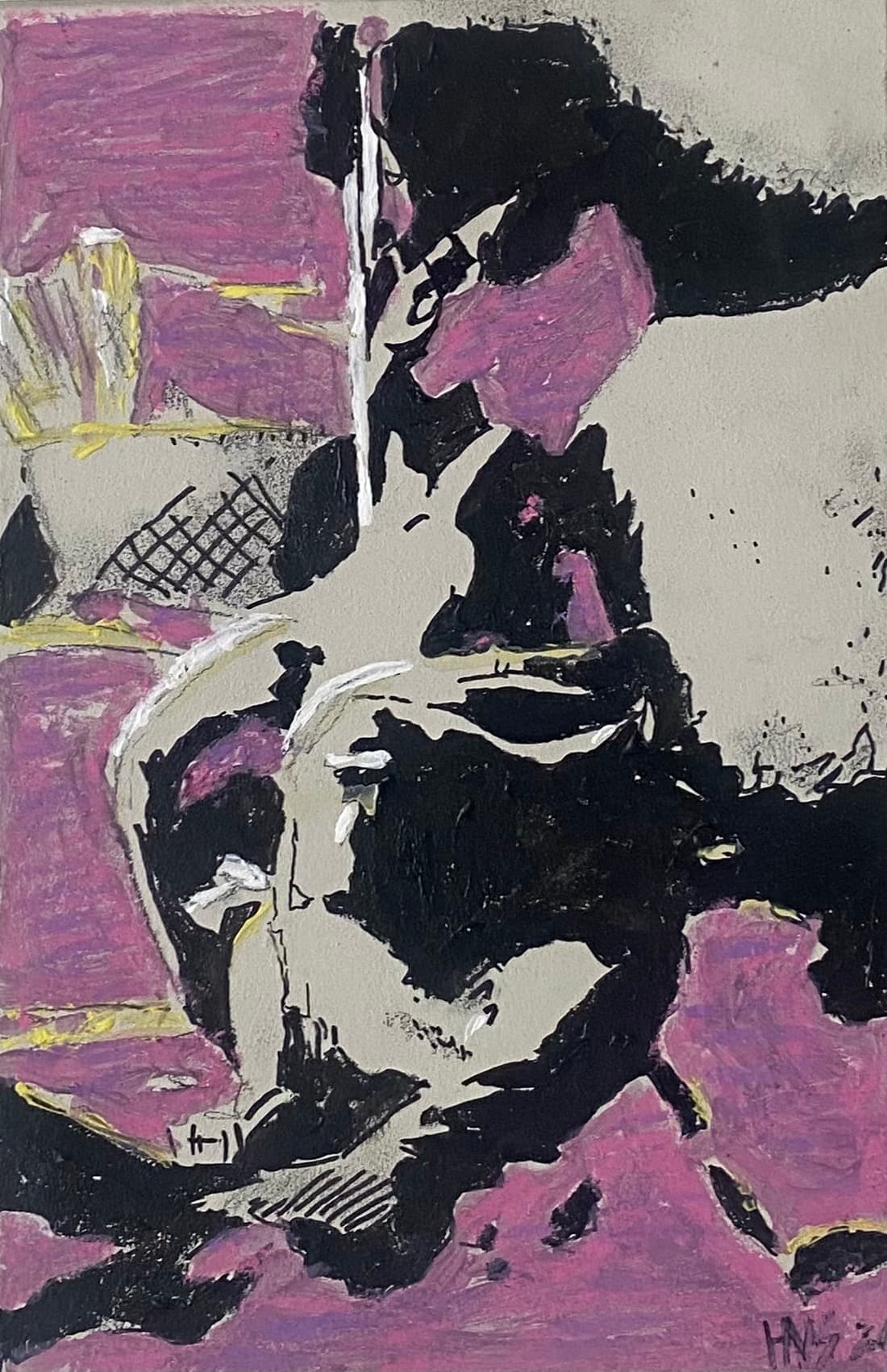 Skeltz — Acrylic and pastels on wood, original painting by South African artist Hans Rooseboom