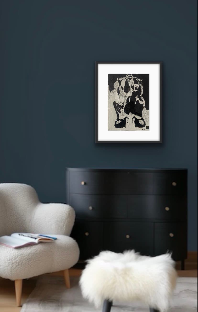 Yes Sir — Acrylic and pencil on canvas, original painting by South African artist Hans Rooseboom